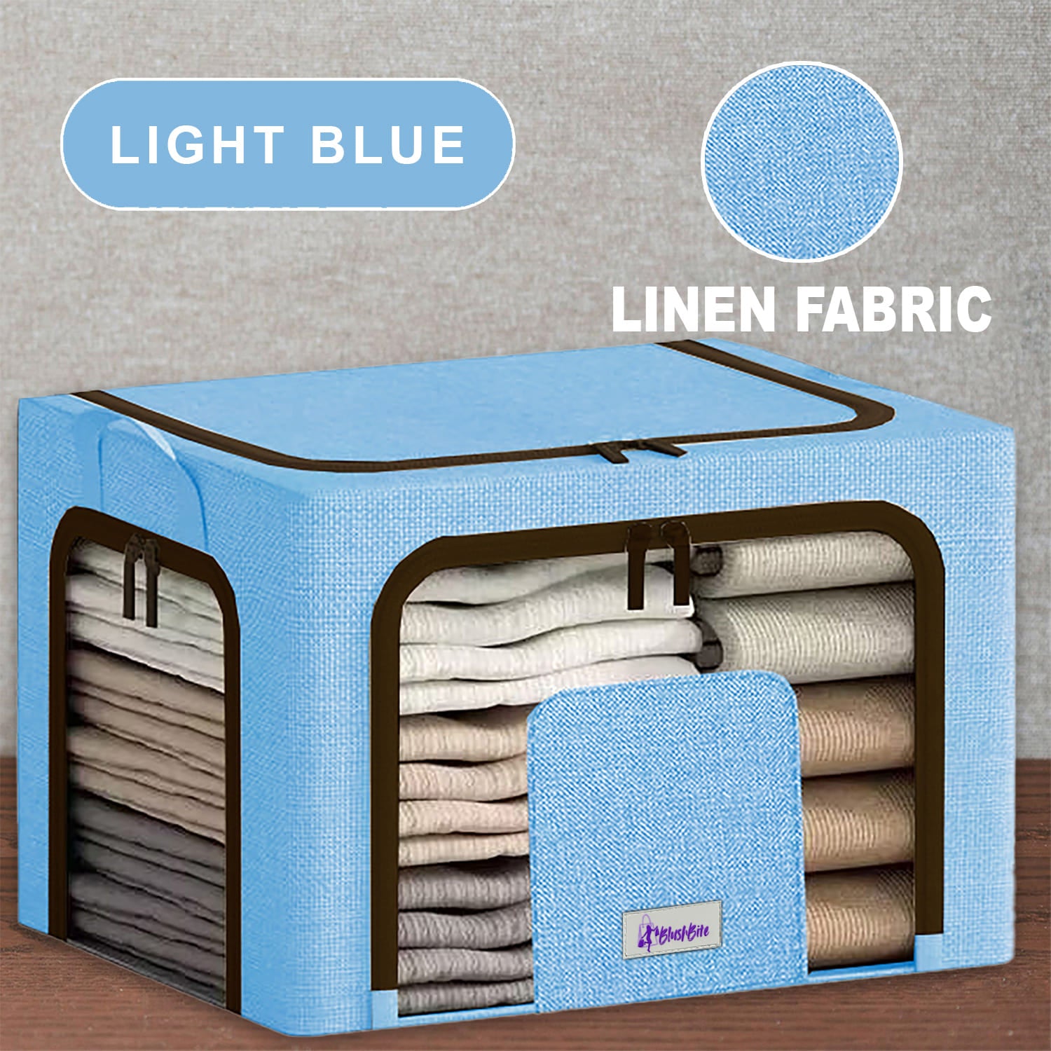 BlushBite™ Collapsible Fabric Storage Containers, For Clothes,Blankets, Toys etc.