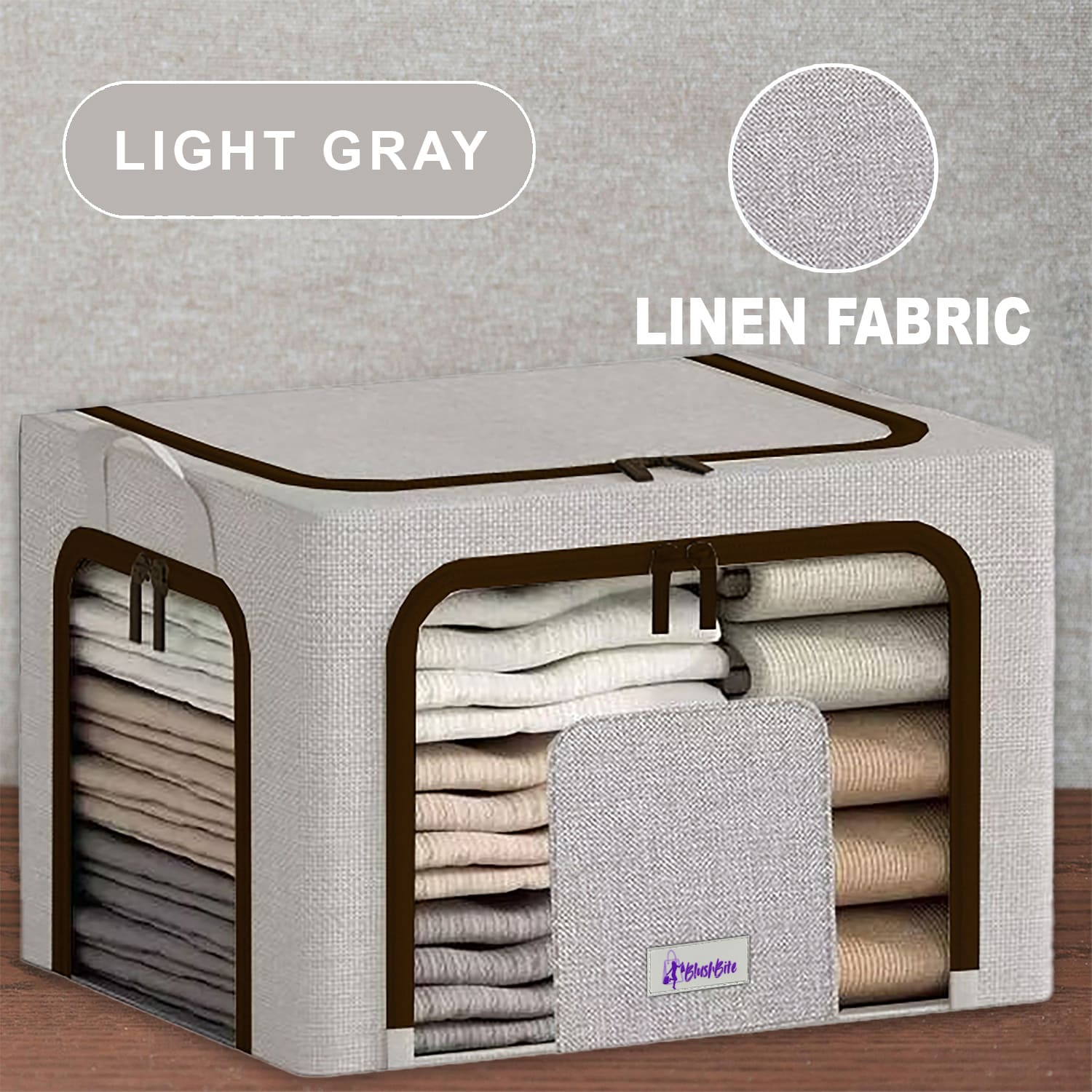 BlushBite™ Collapsible Fabric Storage Containers, For Clothes,Blankets, Toys etc.