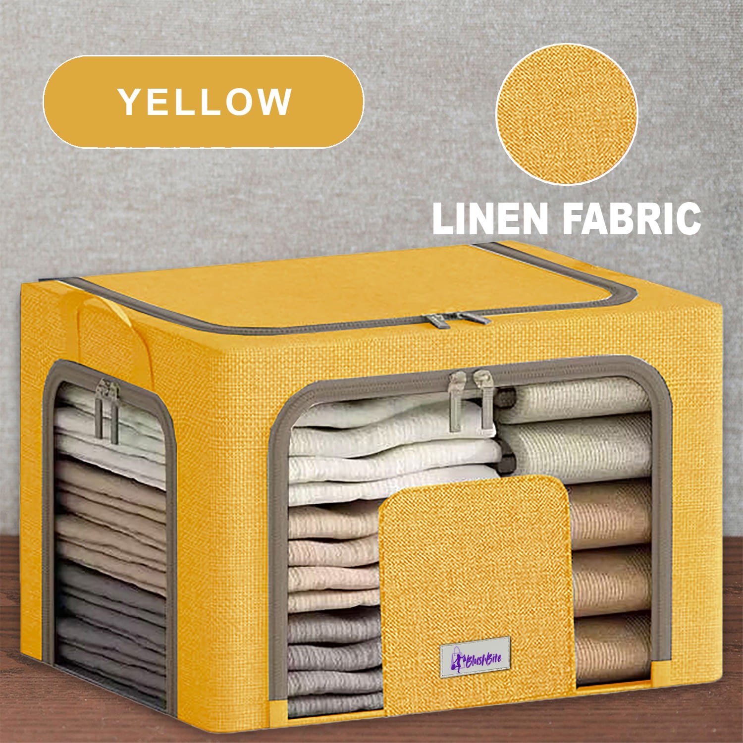 BlushBite™ Collapsible Fabric Storage Containers, For Clothes,Blankets, Toys etc.